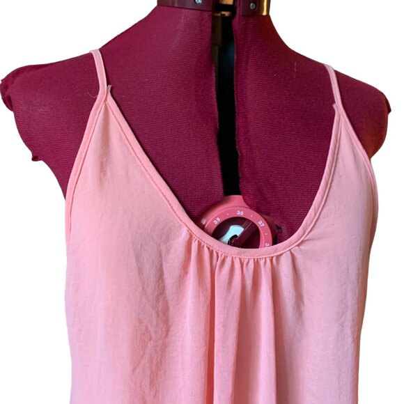 VINTAGE - Orange - silk crepe nightgown - lightweight and semi-transparent Large - Picture 4 of 7